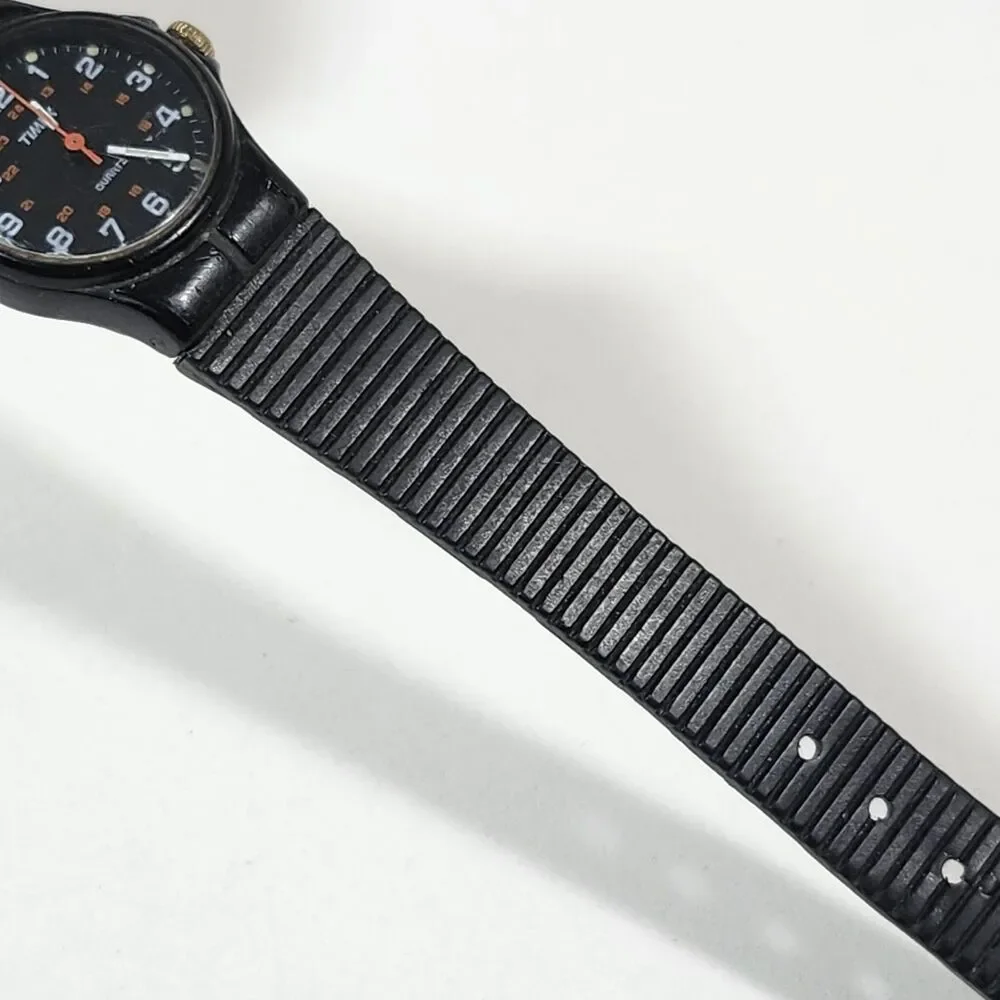 Timex T Cell Wrist Watch Women Black Band Vintage New Battery